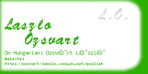 laszlo ozsvart business card